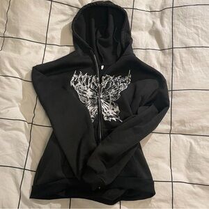 Black Hoodie with White Graphic